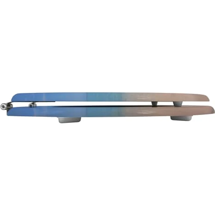 MSV WC-Sitz Paradise, MDF, 42,5 cm x 36,5 cm x 5 cm, mit Edelstahl-Scharnieren, blau, hygienische Oberfläche, feuchtigkeitsbeständig – Bild 3