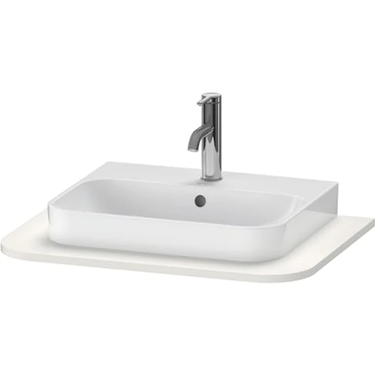 Duravit Happy D.2 Plus Konsole HP031B, 650x480 mm, 1 Ausschnitt für Waschtischunterbau HP4940/HP4960, Nordic Weiß Seidenmatt Lack - HP031B03939 – Bild 1