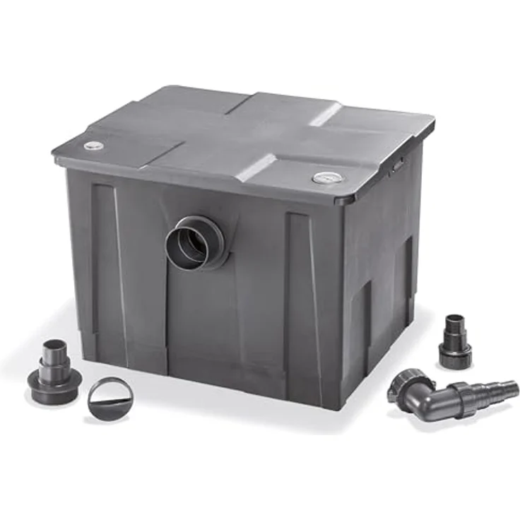 Esotec BioFilter ES350 Teichfilter Box, 4 Stufen Filtersystem bis 12000l, 8000l/h, inklusive Bio-Filterbälle und Zubehör – Bild 1