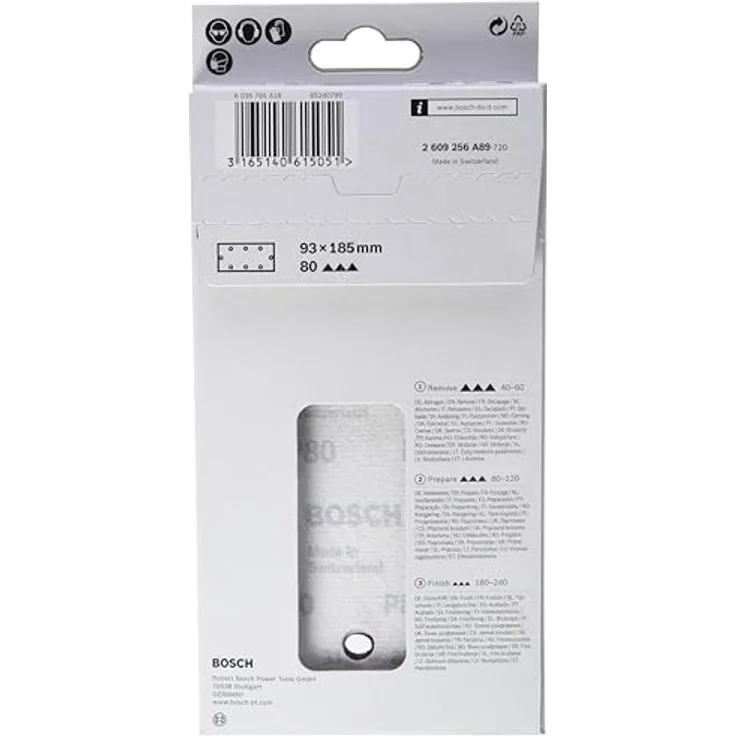 Bosch Schleifblatt (für Schwingschleifer verschiedene Materialien, 10 Stück, 93 x 185 mm, Körnung 80) - Preisvergleich – Bild 5