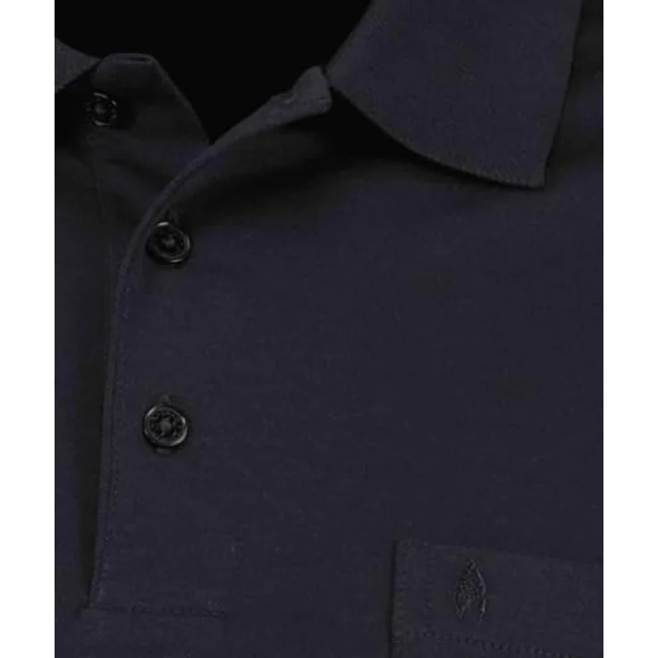 RAGMAN Herren Langarm-Poloshirt - Soft Knit Polo Knopf, einfarbig, mit Brusttasche – Bild 5
