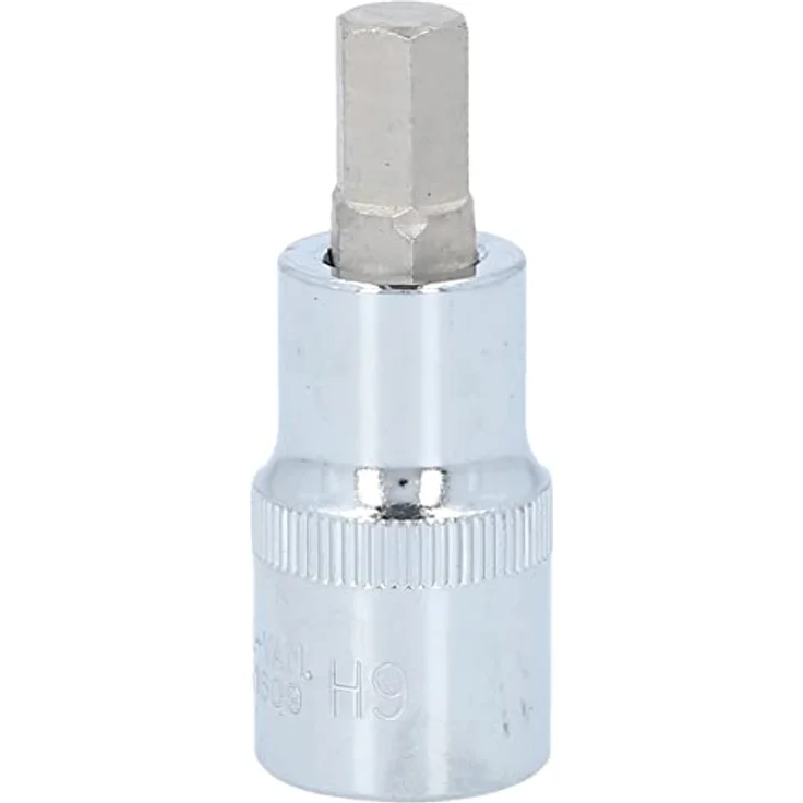 KS Tools Sechskant-Bit CHROMEplus, 1/2" Stecknuss Innensechskant, kurz, 9 mm, hochglanz verchromt, mit Kugelfangrille, Chrom-Vanadium – Bild 7