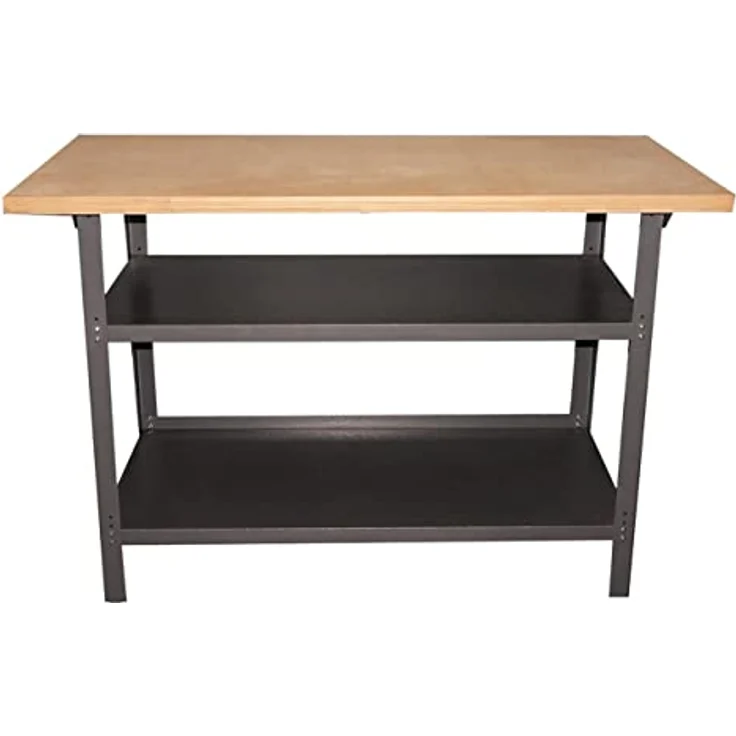 TrendLine Werkbank 120 x 60 x 85 cm mit 2 Ablageböden – Bild 2