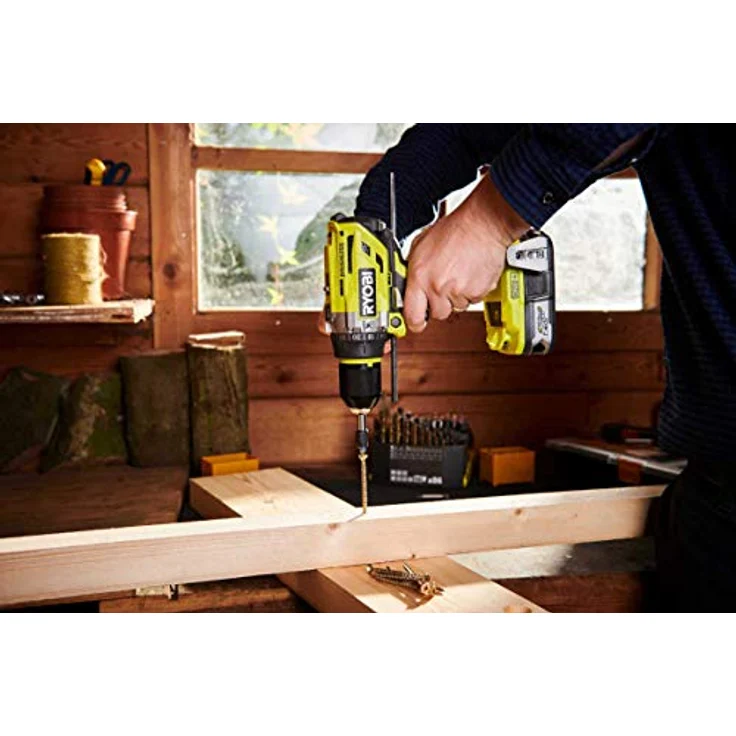 Ryobi Akku-Schlagbohrschrauber (18 V,Schlagbohrfunktion, mit 2x Akku 2,0 Ah,Schnellspannbohrfutter) R18PD7-220B – Bild 4