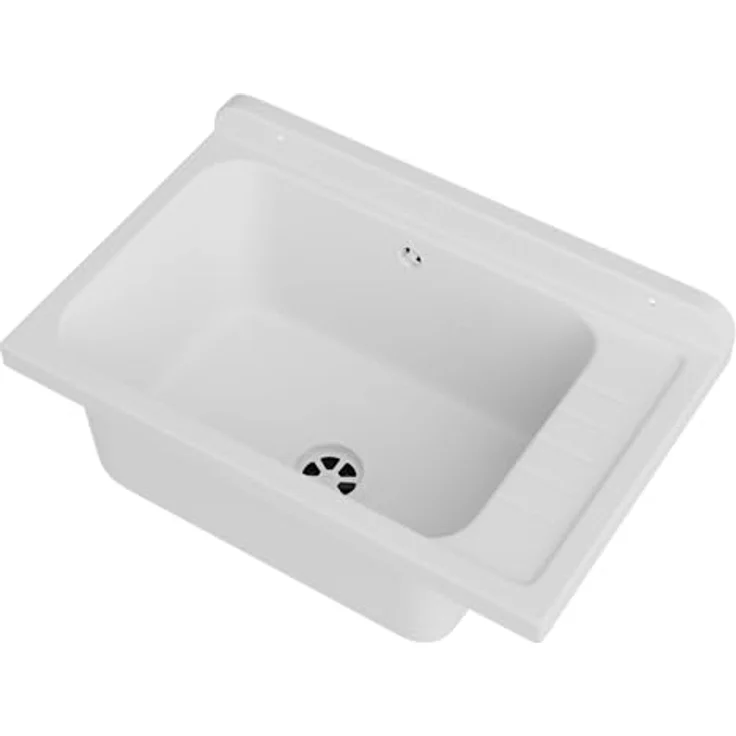 Granitan Kunststoffspüle MONZA Ausgussbecken - Waschtrog mit Siphon - Waschbecken 58x38x26,7 cm, verschiedene Farboptionen – Bild 6