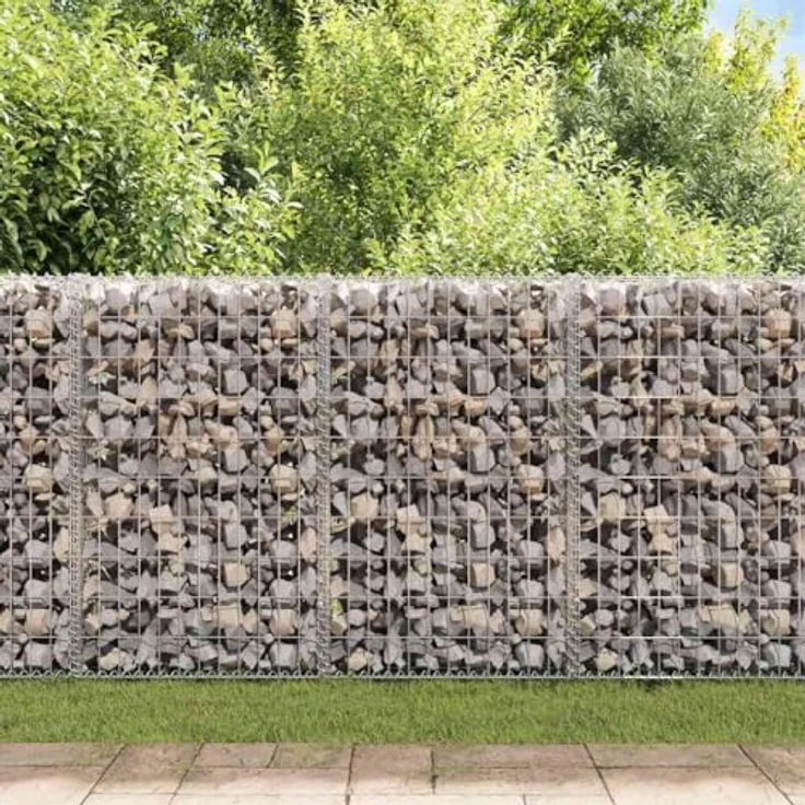 vidaXL Gabionenwand mit Abdeckung Verzinkter Stahl 600×30×100 cm – Bild 5