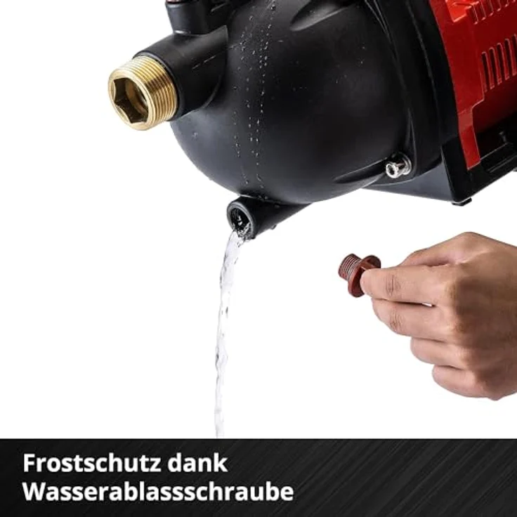 Einhell Akku-Gartenpumpe AQUINNA Power X-Change (Li-Ion, 36 V, 2.6 bar, 3000 L-h Fördermenge, 2-Stufen ECO-Schalter, Wassereinfüll- und Ablassschraube, Thermoschutz, ohne Akkus und Ladegerät) – Bild 7