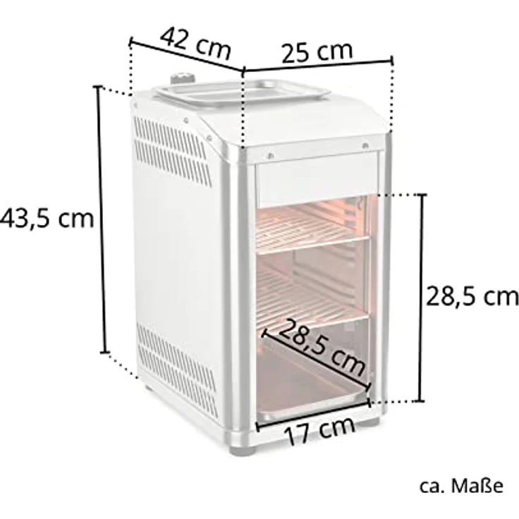 TAINO Design Oberhitzegrill Gas Steakgrill 800 Grad Hochleistungsgrill Edelstahl Silber – Bild 3