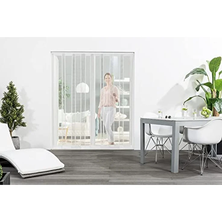 empasa Insektenschutz Lamellenvorhang Doppelschiebetür Türvorhang Polyester 200 x 220 cm – Bild 1