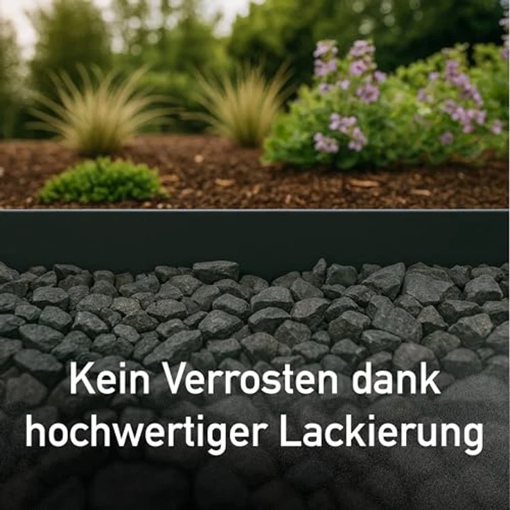 INTERGARDEN Rasenkante Metall Anthrazit, Beeteinfassung 6m, 16cm Höhe, lackiert, verzinkter Stahl – Bild 6
