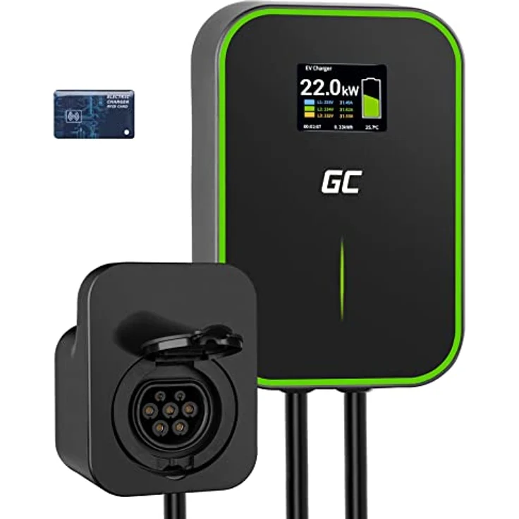 Green Cell Wallbox GC EV PowerBox 22-kW-Ladegerät (mit Typ-2-Steckdose zum Laden von Elektroautos und Plug-In-Hybriden, für EV Tesla, Leaf und mehr) – Bild 2