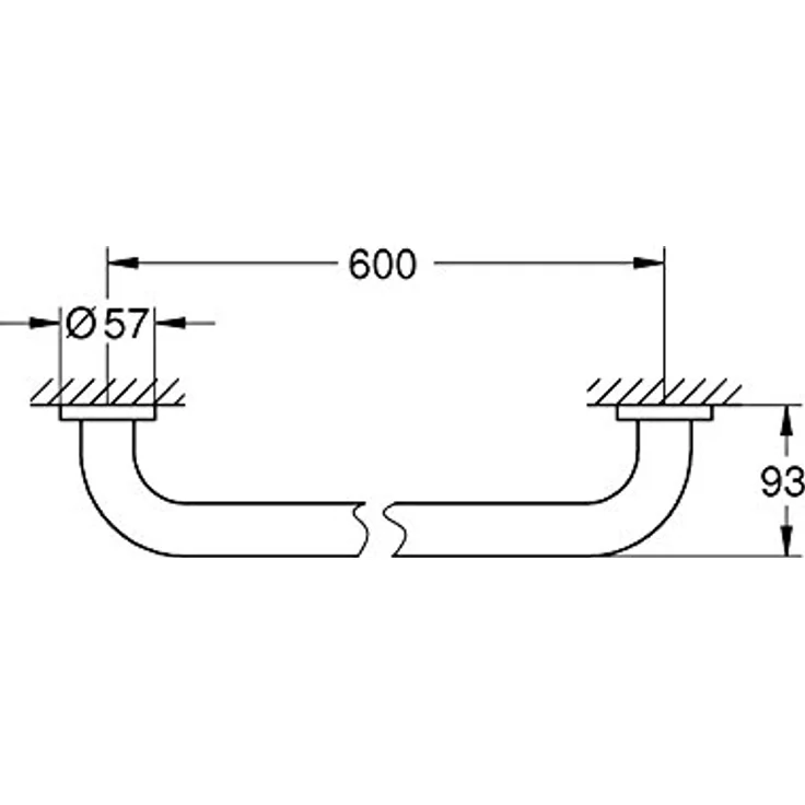 Grohe Essentials Wannengriff 600mm, supersteel, 1 Stück, 40794DC1 – Bild 2