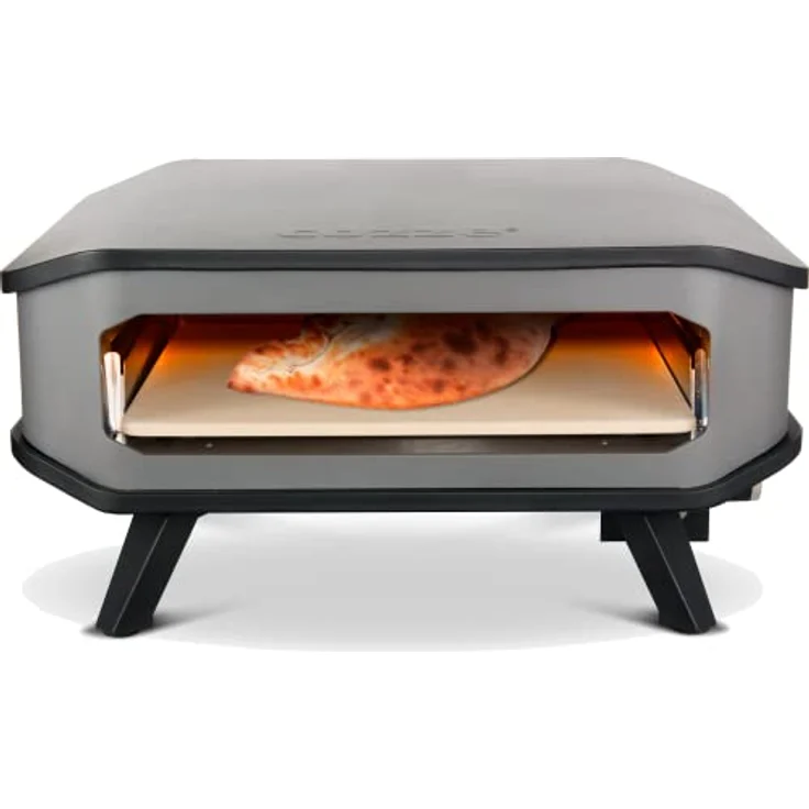 cozze, Millarco 90346 XXL 17 Gas Pizza Ofen mobiler Pizzaofen Pizzastein Gasgrill bis 400°Grad regelbar mit 42,50 x42,50 cm Pizzastein tragbar Terrasse Balkon Garten 8kW, Black – Bild 1