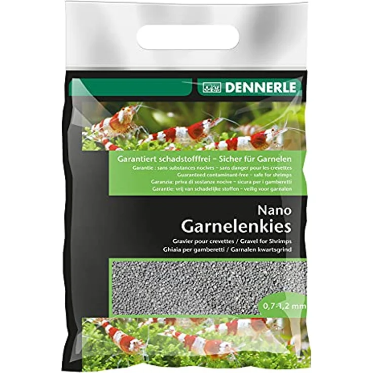 DENNERLE Nano Shrimp Gravel, Aquarienkies 2 kg, lichtbeständig, CO2-beständig, härteneutral, Körnung 0,7 – 1,2 mm – Bild 1