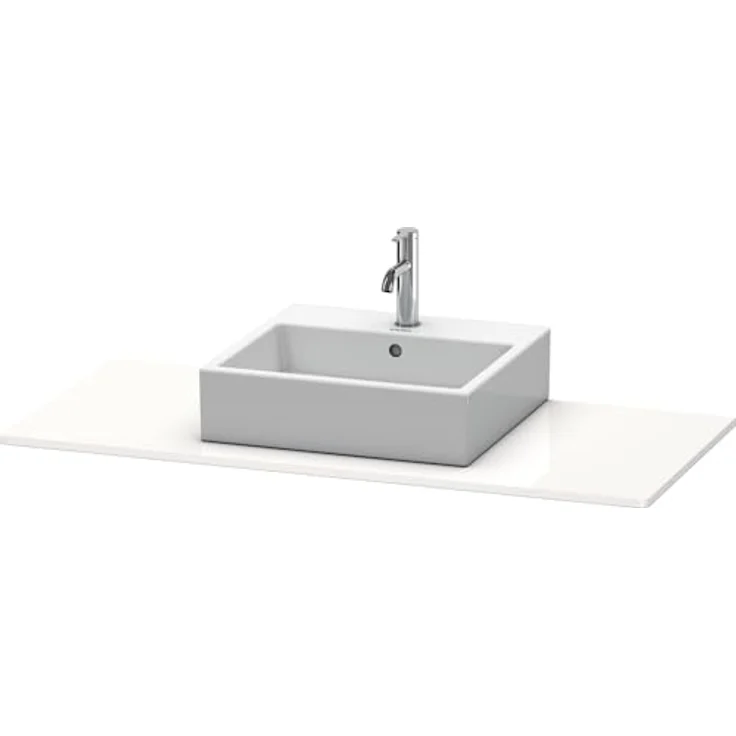 Duravit XSquare Konsole 060F, 1200 x 550 mm, 1 Ausschnitt, Hochglanz Weiß, Korpusmontage – Bild 3