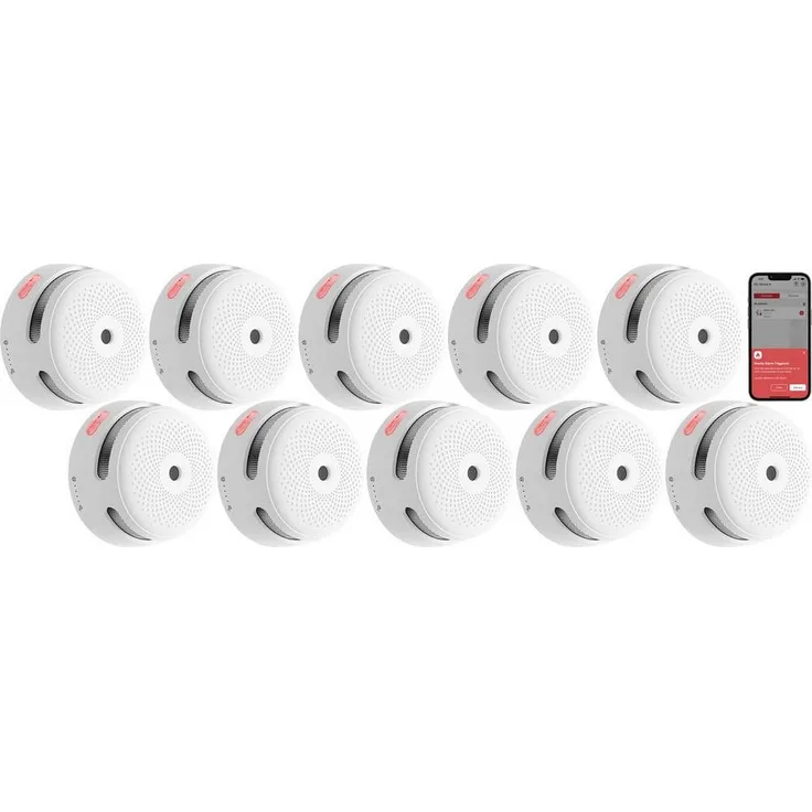 X-SENSE ZASXS00208WGL, Rauchmelder mit 10 Jahren Sensorlebensdauer, App-Anbindung und Echtzeit-Benachrichtigungen, kompakt und batterie betrieben