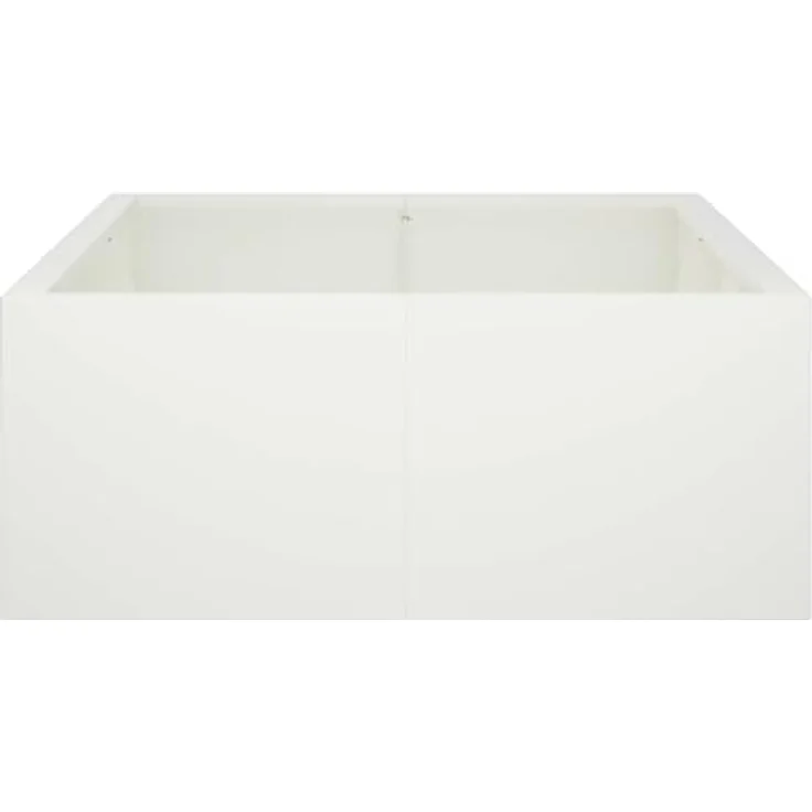 vidaXL Beetumrandung Stützmauer, 6-teilig, 200 x 100 x 40 cm, wetterbeständige Stahlkonstruktion, weiß, modulares Design – Bild 8