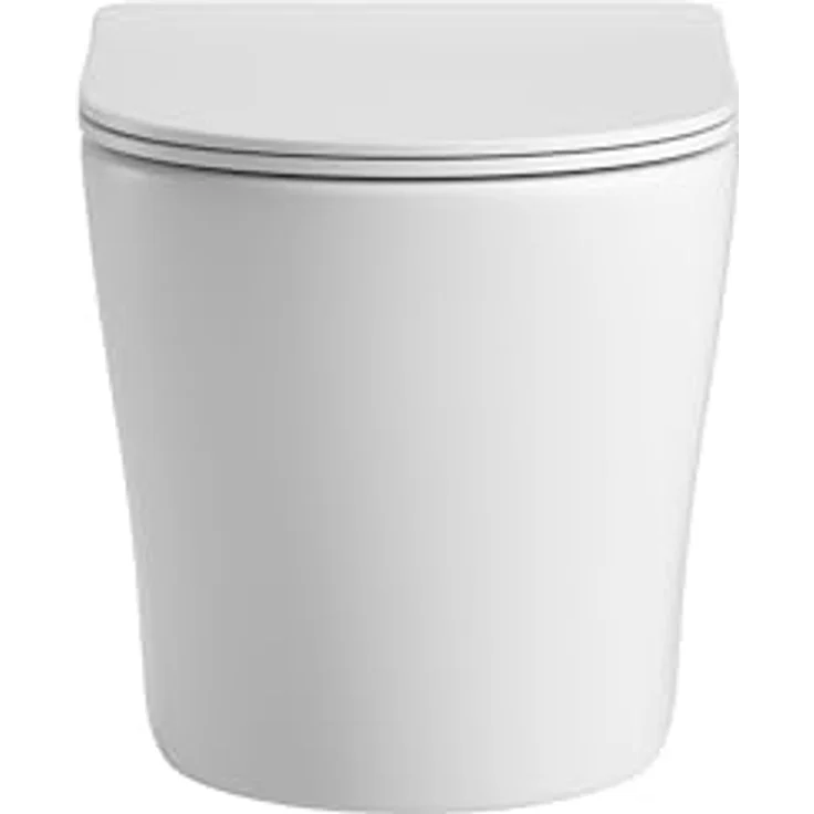sanicomfort Hänge WC Set Nakia – Spülrandloses, Hygienisches Wand-WC Tiefspüler in Matt Weiß, Kompakt mit Soft-Close WC-Sitz und Quick-Release-Funktion – Bild 4