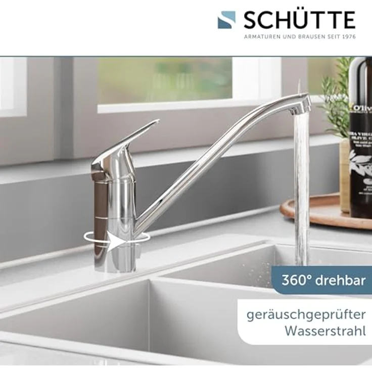 Schütte Spültischarmatur LUCA, Hochdruck Wasserhahn Küche für Unterfenster-Montage, chrom, 360° schwenkbar, Bajonett-Verschluss – Bild 4