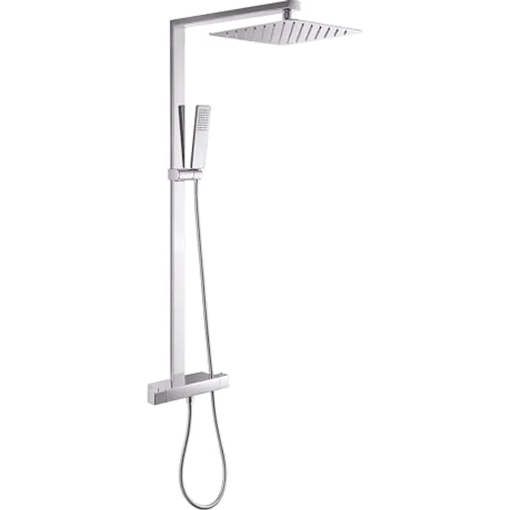 Bernstein Duschsystem NT6705C, Thermostatventil, Cool-Body-Technologie, eckiger Duschkopf – Bild 4