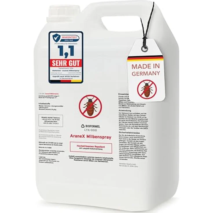 Bioformel LTK-008 Milbenspray, 5L Anti-Milben-Spray mit Langzeitwirkung für Matratzen, Textilien, Polster & Bett, hochwirksam gegen Hausstaubmilben und Bettwanzen – Bild 1