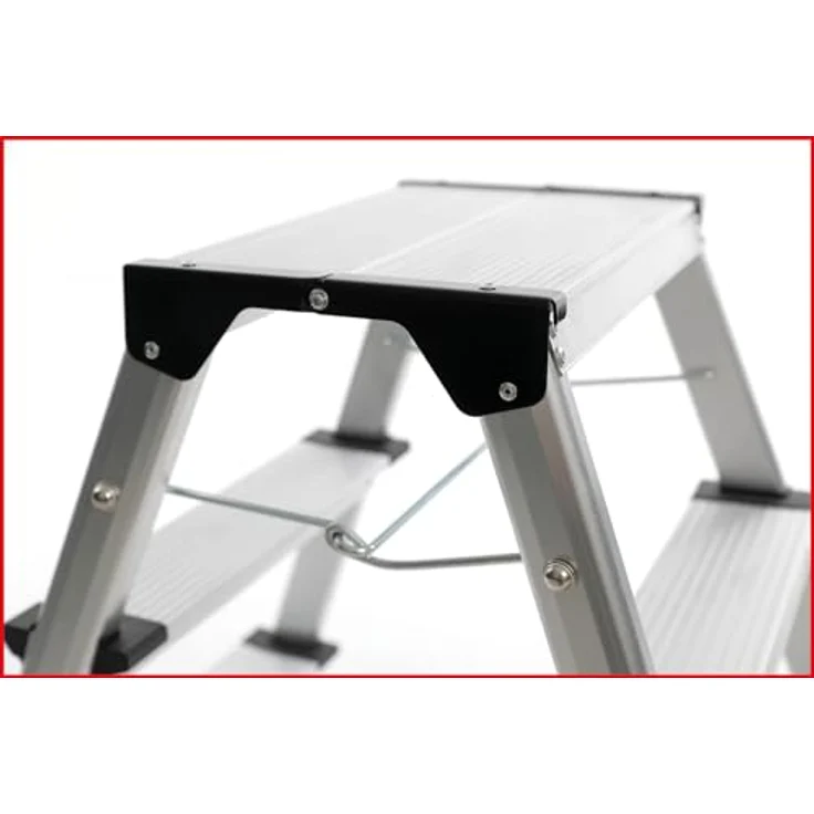 KS Tools Aluminium-Stufen-Stehleiter 800.0965, 62 cm, mit rutschfesten Stufen und gummierten Füßen für sicheren Stand – Bild 8