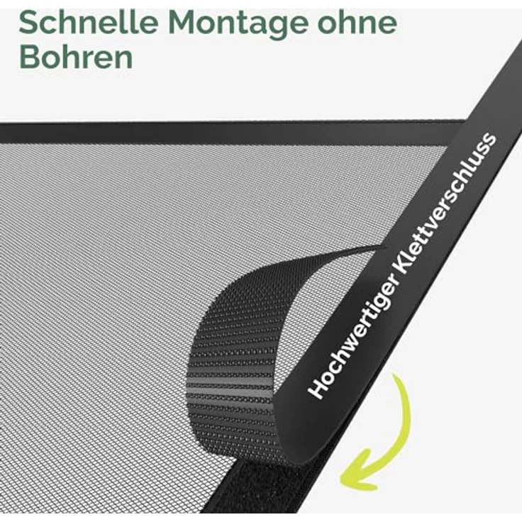 Nematek - Fliegengitter Balkontür 60x200 cm - Magnet Fliegengitter Tür für Wohnwagen, Wohnmobil - Schwarze Fliegenschutz Tür mit starken Magneten – Bild 5