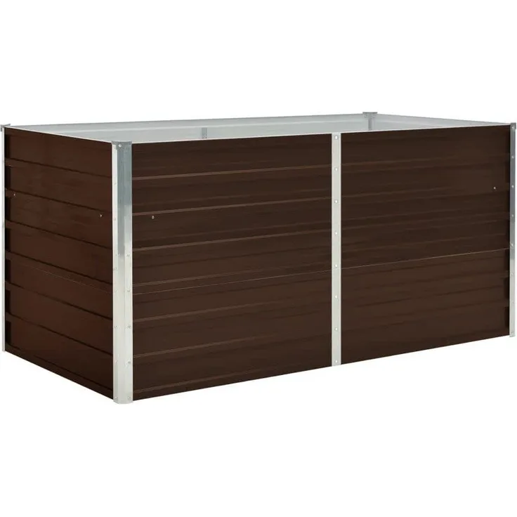 DOTMALL Hochbeet Pflanzkasten, Pflanzkübel Outdoor Balkon außen groß Metall, braun