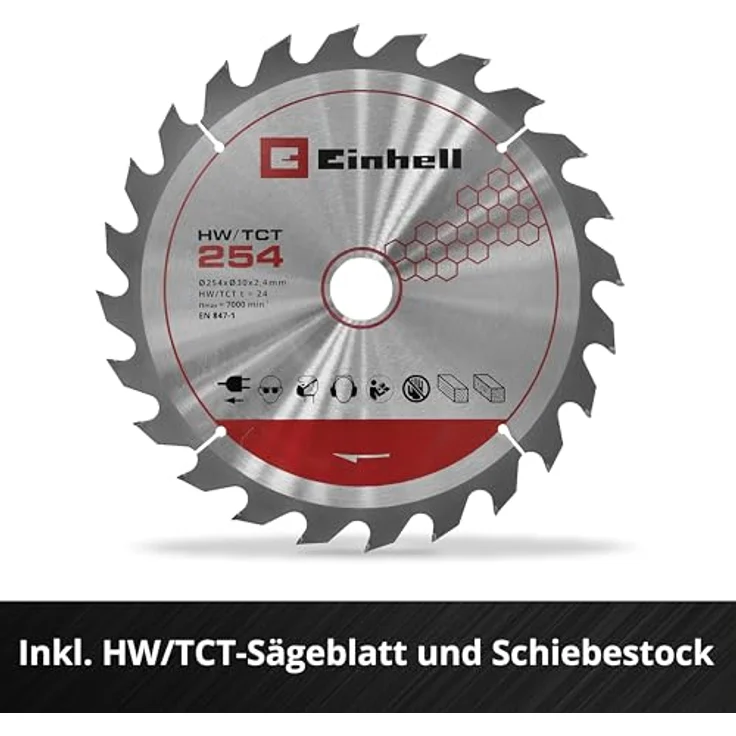 Einhell Akku-Tischkreissäge TE-TS 36/10 T Li-Solo, leistungsstark mit stufenloser Höhenverstellung und Neigung bis 45°, Aluminiumtisch, ohne Akku und Ladegerät – Bild 5