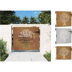 vidaXL Gartentor 85x100 cm Cortenstahl Baum-Design Abschließbar Zauntor in Rostig