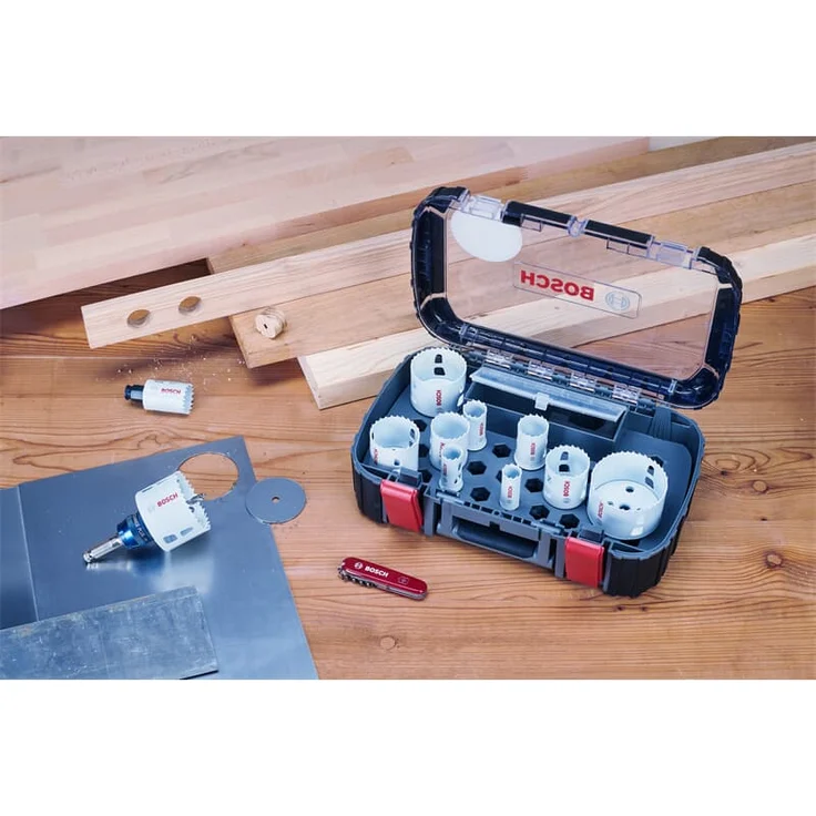 Bosch 14 tlg. Lochsäge for Wood & Metal Set inkl. Victorinox Taschenmesser – Bild 2
