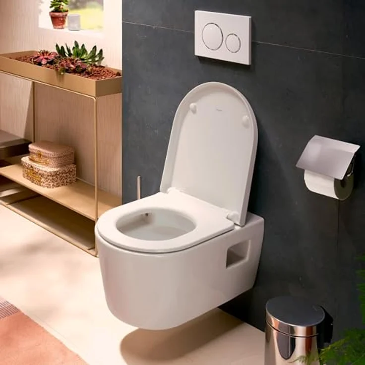 hansgrohe EluPura S, Wand-WC mit integrierter Toilette und Bidet, weiße Keramik, HygieneEffect, 4,5 Liter Spülwasserbedarf – Bild 4