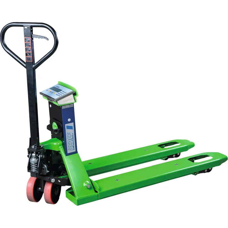 Pfaff Silberblau Hubwagen "HU W-20 G Greenline", 2,0 t Tragkraft, 1.150 mm Gabelzinken, integrierte Präzisions-Waage, Schutzart IP 55