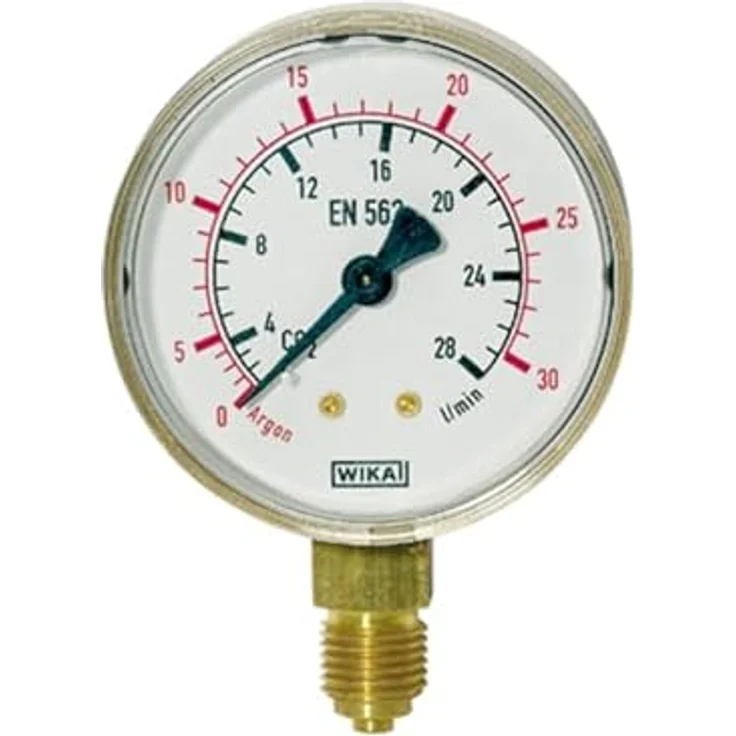 Riegler 101293-420 Manometer Argon, G 1/4 radial unten, 0-30 l/min (10 bar), Ø 63 mm, robust und hochwertig – Bild 3