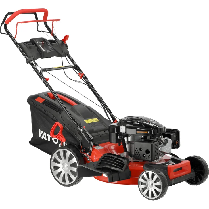 YATO Benzin Rasenmäher 53 cm mit Antrieb, LONCIN-Motor, 8-stufige Schnitthöhenverstellung