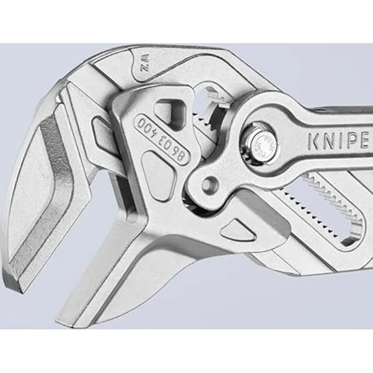 KNIPEX 86 03 400 Zangenschlüssel XL Zange und Schraubenschlüssel in einem Werkzeug mit Kunststoff überzogen verchromt 400 mm – Bild 2