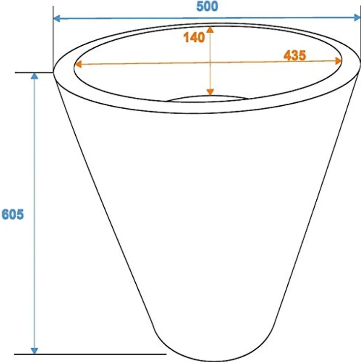 EUROPALMS Fiberglastopf, grüner Übertopf, 44x61 cm, robust und zeitlos – Bild 3