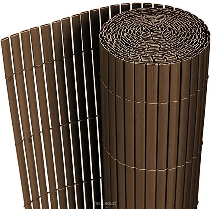 neu.haus PVC SICHTSCHUTZMATTE 90x300cm BRAUN/TEAK SICHTSCHUTZ WINDSCHUTZ BALKON ZAUN – Bild 2