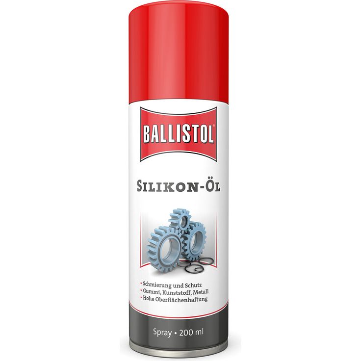 Ballistol Silikonöl-Spray 200 ml, farblos, wasserabweisend, für Gummi, Kunststoffe und Metalle