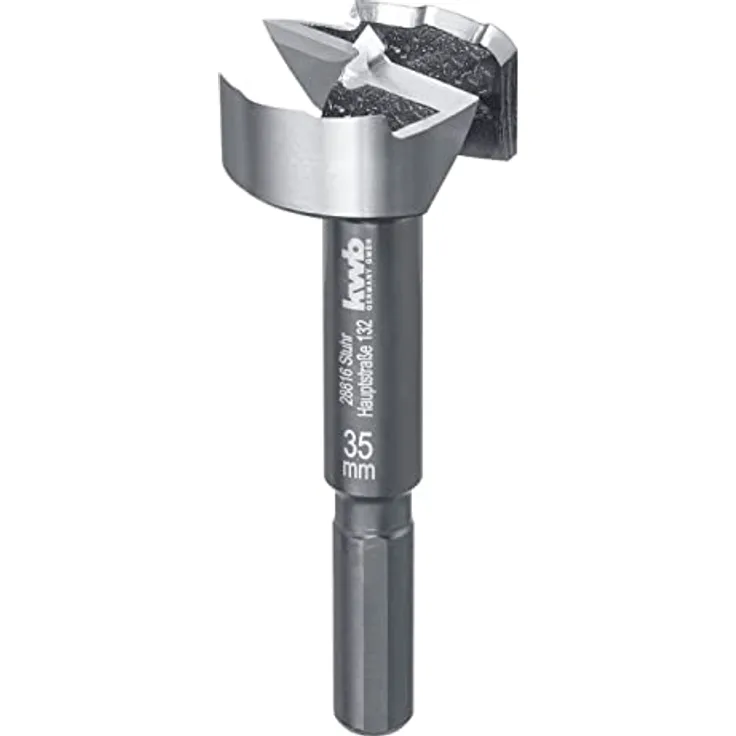 kwb Forstnerbohrer 35 mm SPEED, geschmiedet mit präzisions-Wellenschliff, blank mit schwarzen Nuten, für Holz- und Plattenmaterialien