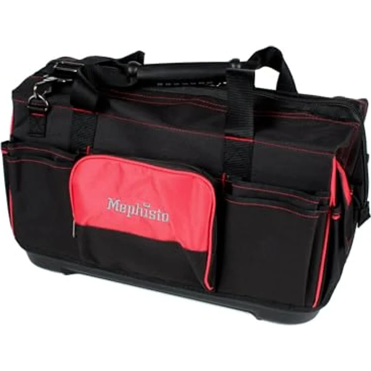 Mephisto Werkzeugtasche "Echo", Schultertasche aus 600D Polyester, wasserdicht, 27L, schwarz/rot, Traglast 30 KG, ergonomischer Tragegriff – Bild 1
