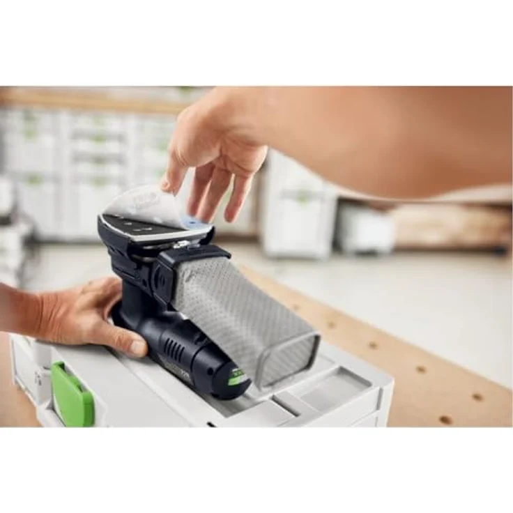 Festool Schleifmittel-Systainer³ SYS-STF Delta GR-Set Granat, für VOC Lacke und harte Untergründe, 20 x Granat STF DELTA Schleifmittel in verschiedenen Körnungen, in SYS3 M 112, blau – Bild 3