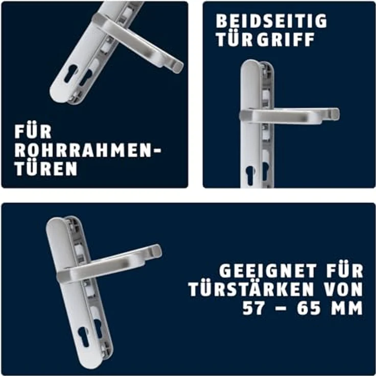 ABUS Türbeschlag SRG92N F1 - Drückergarnitur für Haustüren - mit beidseitiger Türklinke - für Türen mit schmalen Rahmen - Aluminium - Preisvergleich – Bild 4