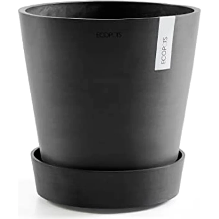 Ecopots Amsterdam Blumentopf-Untersetzer mit Rollen, Ø 51 cm, dunkelgrau, mit integriertem Kupferring zur Mückenprävention – Bild 2