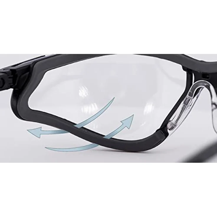 Infield Safety Terminator Xtra Schutzbrille EN 166, schwarz, klare Polycarbonatscheibe, antistatisch, kratzfest, verstellbare Bügellänge – Bild 4