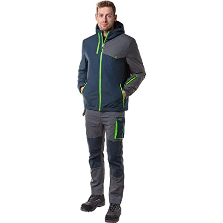 Neo Tools Herren Arbeitsparka, Membran-Jacke mit Kapuze, atmungsaktiv und wasserdicht, Gr. S-XXXL, 100% Polyester, PrimaLoft-Füllung, blau – Bild 2