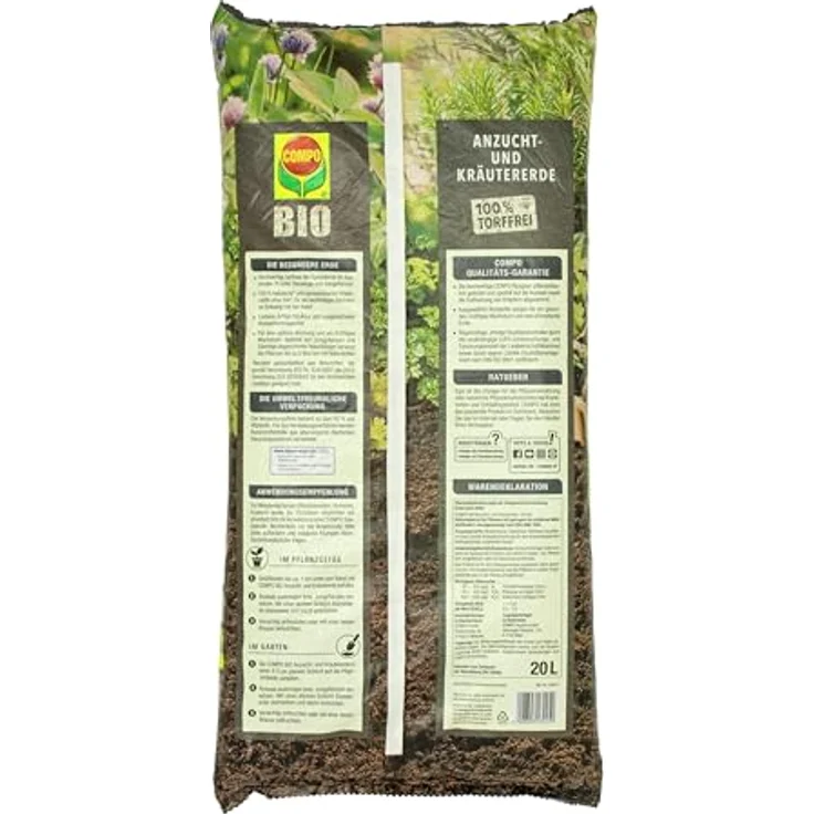 COMPO BIO Anzucht- und Kräutererde Zucht Erde 100% torffrei 20 L 28225 – Bild 6