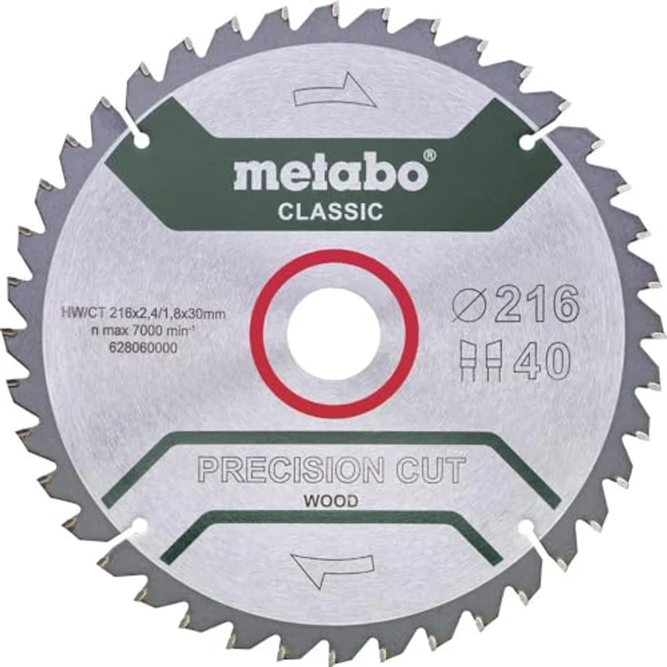 Metabo Sägeblatt precision cut - classic, 216x2,4/1,8x30 Z40 WZ 5°neg - 628652000 – Bild 2