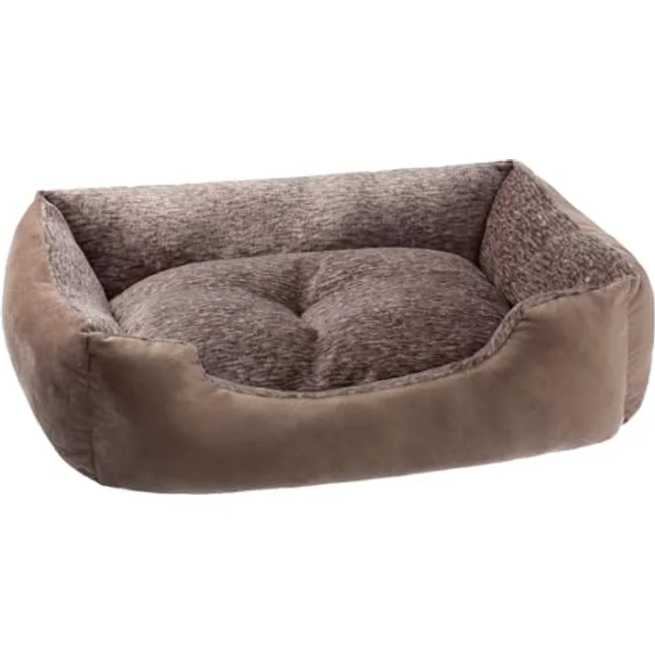PETSTUFF Hundebett, Kissen herausnehmbar, flauschig, waschbar, Farb- u. Größenwahl, braun, S