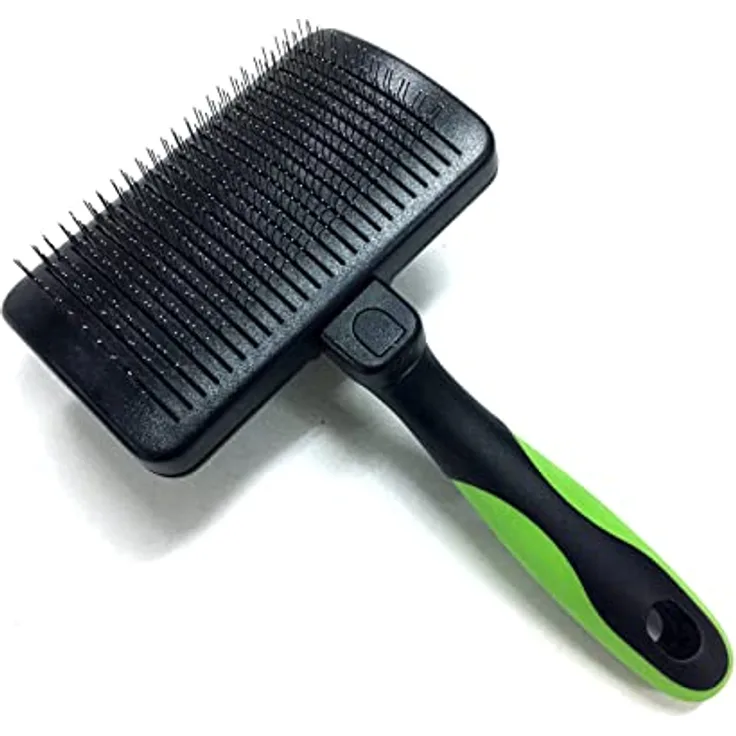 Dehner Hunde- und Katzenfellpflege, Softbürste, selbstreinigend, entfernt lose Haare und Unterwolle, Kunststoff